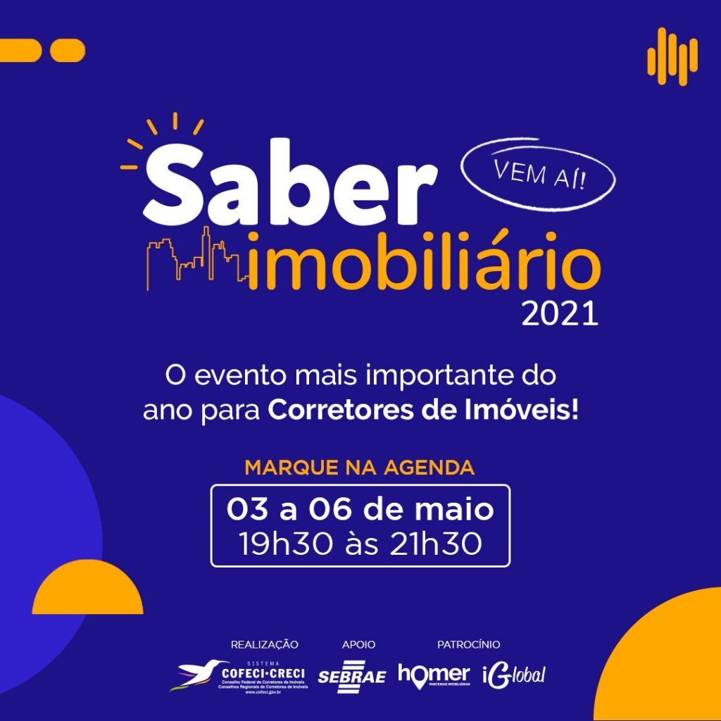 Saber Imobiliário 2021 online e gratuito. Garanta sua vaga!
