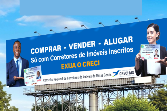 CRECI-MG leva campanha de valorização do corretor de imóveis para outdoors
