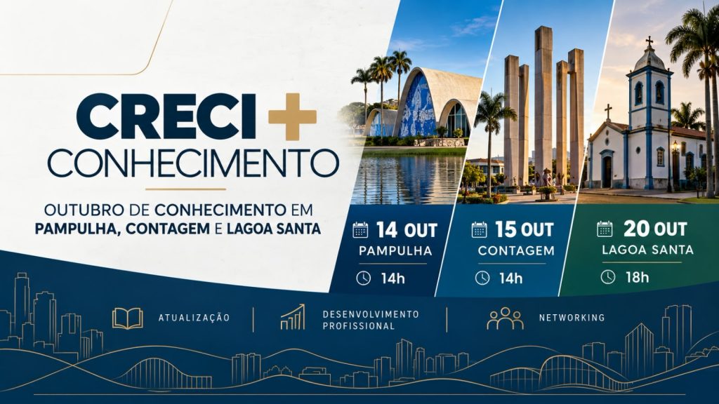 CRECI + Conhecimento movimenta outubro na região metropolitana da grande BH