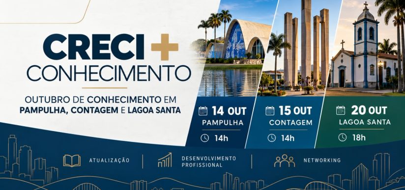 CRECI + Conhecimento movimenta outubro na região metropolitana da grande BH